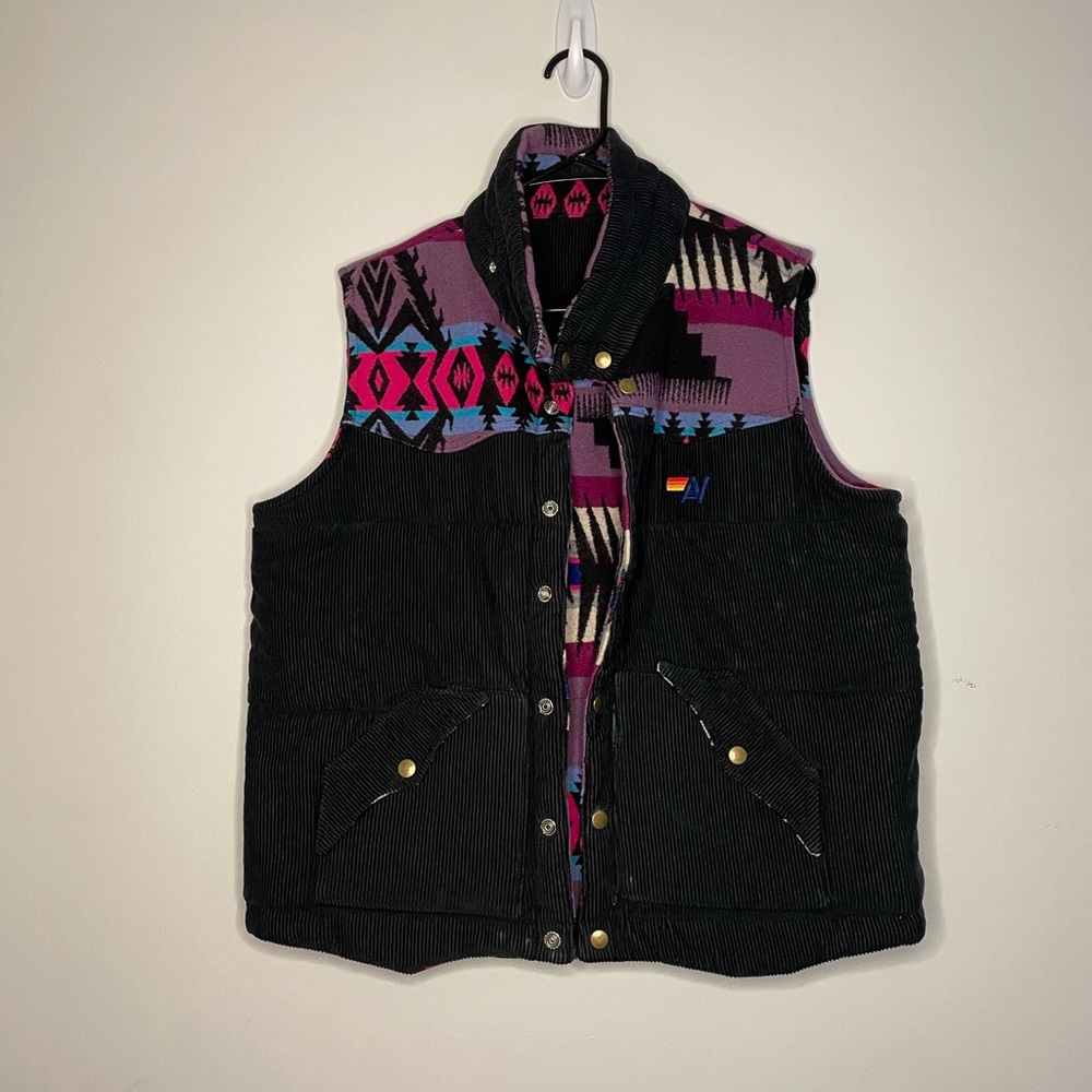 Aviator Nation Corduroy Reversible Vest Western Mens Large